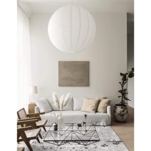 Stor rispapirlampe med hele 120cm i diameter